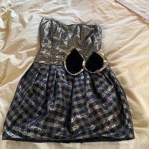 1980’s Hayworth designs bubble bow metallic minidress